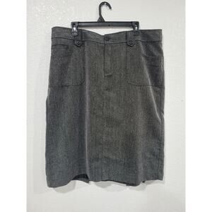 CJ Banks Women's Pleated Charcoal Gray Skirt 18W Plus Size #P3